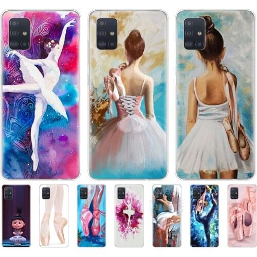 Silicon case for samsung galaxy A31 A41 A51 A71 A01 A81 A91 A30S A20S A50S M30S M40S Ballet Dance Girl Ballerina ballet slippers