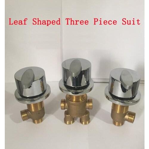 Leaf shape shower room mixing valve chrome,Brass cold and hot water master switch/separator,Bathroom bathtub shower faucet mixer