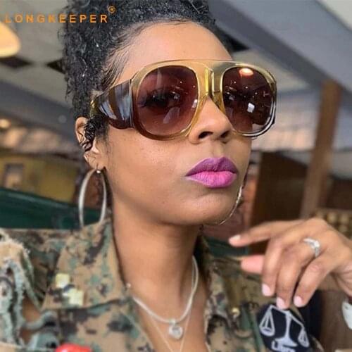 2021 Luxury Fashion Oversized Sunglasses Men Women Vintage Round Gradient Sun Glasses Female Shades UV400 lentes de sol mujer