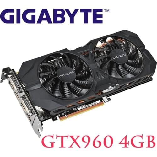 GIGABYTE GTX 960 4GB Graphics Cards 128Bit GDDR5 GPU Videocard Video Card For NVIDIA Geforce GV-N960WF2OC-4GD Hdmi Dvi Used