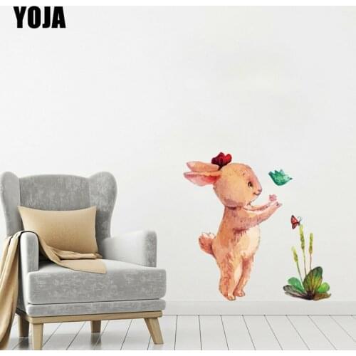 YOJA 48×48.2CM Cute Cartoon Bunny Childrens Bedroom Wall Stickers Waterproof Home Room Decal 8WS0192