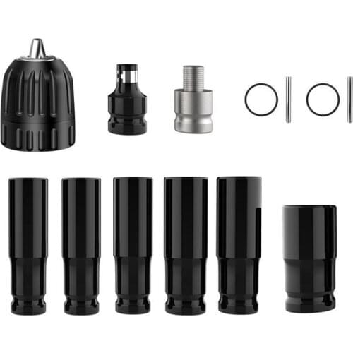 13pcs 1/2 Impact Wrench Hexs Socket Bit Set Drill Chuck Drive Adapter Kit Car Repairing Tool for Electric Screwdrivers