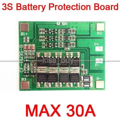 3S 11.6V 12.6V 30A Li-ion Lithium Battery 18650 Charger Battery Protection Board