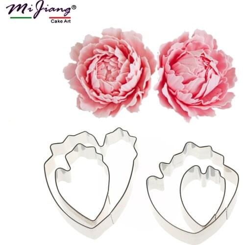 4pcs/set Peony Flower Petal Fondant Mold Cozinha Cookie Cutter Cake Decorating Tools Kitchen Accessories Stainless Steel A329