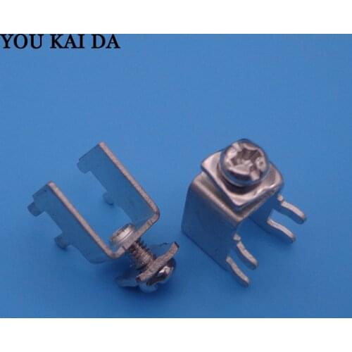 50pcs / lot PCB-2 (M3) Terminals PCB board solder terminals PC circuit board connection terminals tinned copper material