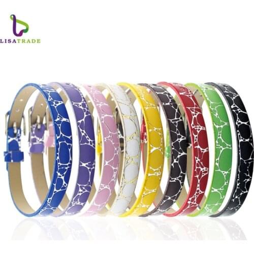 10PCS 8MM PU Leather Wristband Bracelets " Can Choose the Color" Fit DIY Jewelry 8MM Slide Letters and charms LSBR04*10