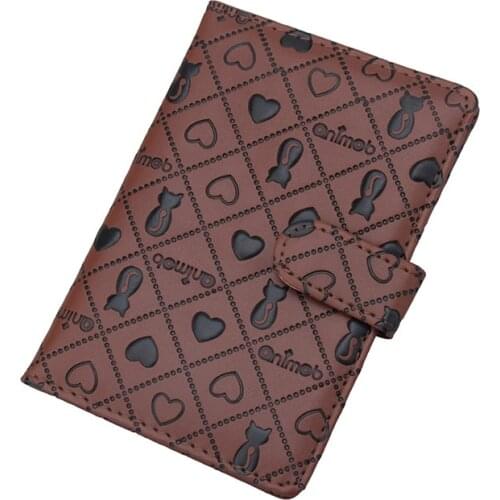 Zongshu Russian Delicate Passport Holder Protector Wallet 6 Color Sweet Persian Cat Heart Buckles ID Card Passport Cover Case