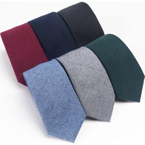 GUSLESON Classic Solid color Slim 6cm Cotton Colorful Ties for Wedding Party Business Skinny Narrow Bridegroom Gift For Man