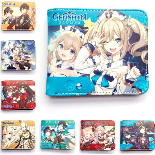 Cartoon Genshin Impact Lumine Wallet Young Men and Women Short Wallets Fashion PU Purse Cute Cosplay Gift