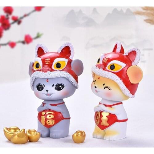 Chinese Style Mouse Miniature Animals Shaking Head Home Decoration Accessories Micro Landscape Succulents Fairy Garden House