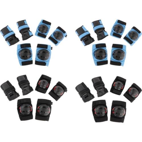 Skateboard Knee Pads with Wrist Guards, 6-in-1 Youth Kids Knee Pads Knee And Elbow Pads Kids Protective Gear Set