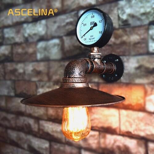 Industrial Style Wall Lamps Handmade Wrought Iron Bedroom Restaurant Dining Room Kitchen Fixtures Corridor Wall Lighting Cafe