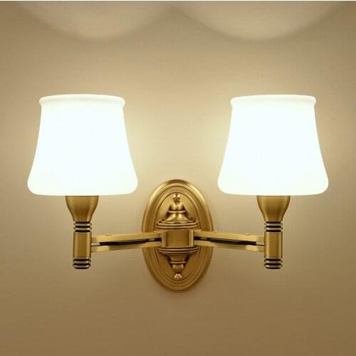 Wall lamp European sitting room TV setting wall light contracted the aisle full copper lamps and lanterns is 8887
