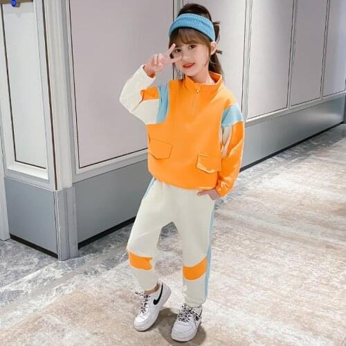 2021 New Kids Clothes Suit Girls Autumn Clothing Teenagers Sports Casual Big ChildrenS Sweater+ Leggings 2pcs Set 4-12Y