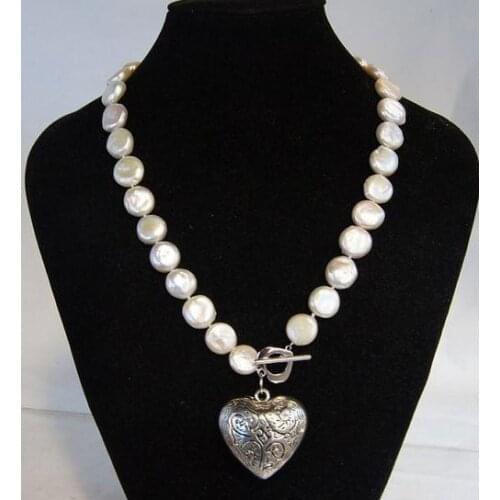 New Arrival Favorite Pearl Necklace Bridesmaid Gift Birthday Wedding Beaded Fine Jewelry 18 inches White Coin Freshwater Pearl