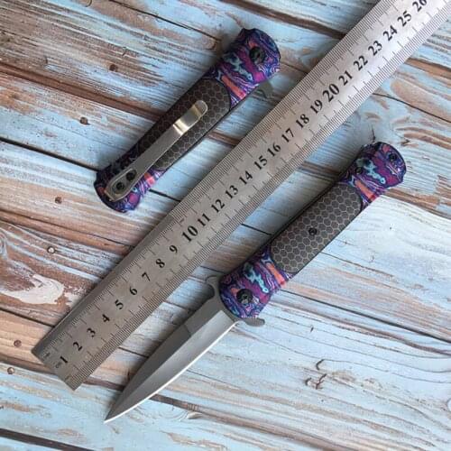 Spinner rainbow color Fruit knife camping outdoor small folding knife outdoor self-defense fighting fishing dec tool