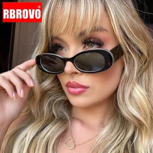 RBROVO Oval Women Sunglasses Small Frame Sunglasses Women 2021 Fashion Brand Designer Sunglasses For Women Retro Hip Hop Okulary