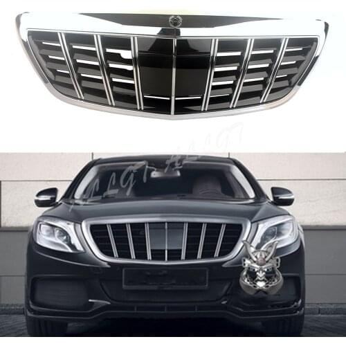 Car Front Racing Billet Grille Upper Bumper Cover Facelift Grill For Mercedes-Benz W222 S-Class 2014 2015 2016 2017 2018 2019