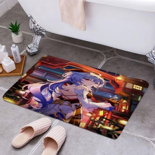 Genshin Impact Ganyu Anti-slip Doormat Vacuuming Water Absorbing Kitchen Bedroon Bath Floor Mats Home Entrance Home Decora