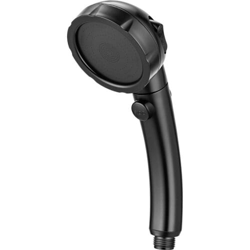 Handheld Shower Head 3 Mode Black ABS Wall Mounted High Pressure Bathroom Water Saving Shower Hose Holder Set