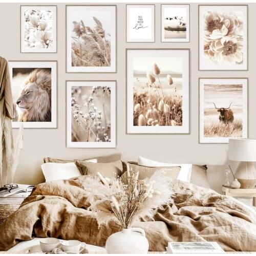 Self-adhesive Wall Sticker Reed Dandelion Lion Quote Wall Art Painting Nordic Posters and Prints Wall Pictures Living Room Decor