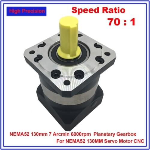 Servo Gearbox 70:1 Speed Ratio 120MM Planetary Reducer 22MM Input Gearbox Reducer for NEMA52 130MM Servo Motor High Precision