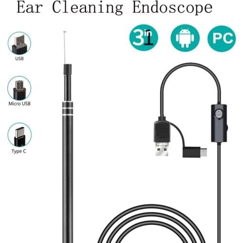 SieNSen 3 in 1 IP67 Ear Otoscope Camera Cleaning Tool Digital Otoscope Ear Spoon Support Android/Table/Windows PC Camera ER-005