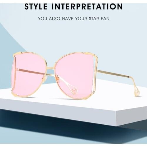 Fashion Over Sized Frame Metal Sunglasses Women Summer Outdoor Sun Glasses Men Black Eyewear UV400 Oculos De Sol