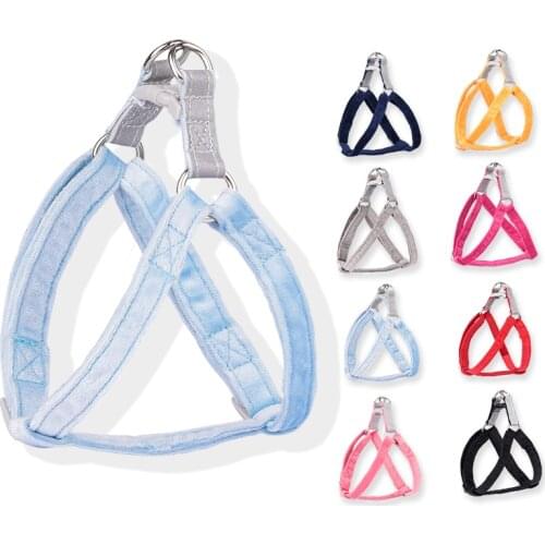 Dog Harness With Leash Set For Small Medium Dogs Reflective Soft Pet Harnesses Simple Style Harness Vest For Chiahuahua Bulldog