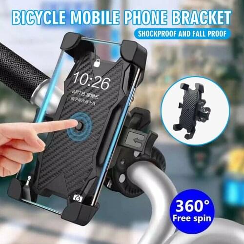 Bicycle Phone Holder Universal Motorcycle Bike Handlebar Mount Cell Phone GPS Holder Stand Portable Mount Clip Bracket