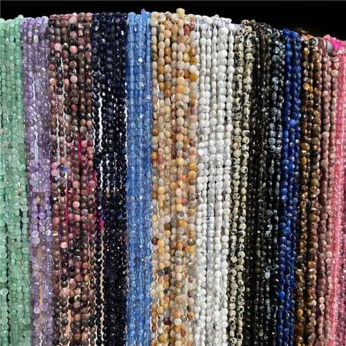 High Quality Natural Quartzs Beads Garnet 4mm 6mm Round Flat Faceted Loose Bead For Jewelry Making Necklace Bracelet Accessories