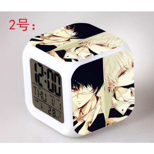 Japanese Anime Tokyo Ghoul LED 7 Color Flash Digital Alarm Clocks Kids Night Light Bedroom Clock reloj despertador