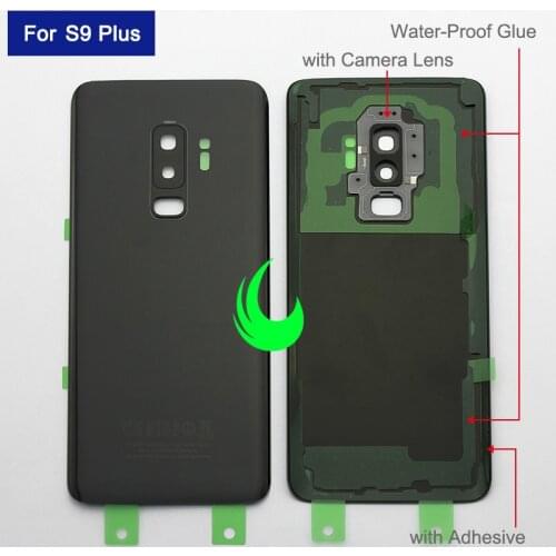 Original Back Battery Cover Door For Samsung Galaxy S9 Plus G965F Rear Glass Housing Case For Samsung S9+ Back Glass w Cam Lens