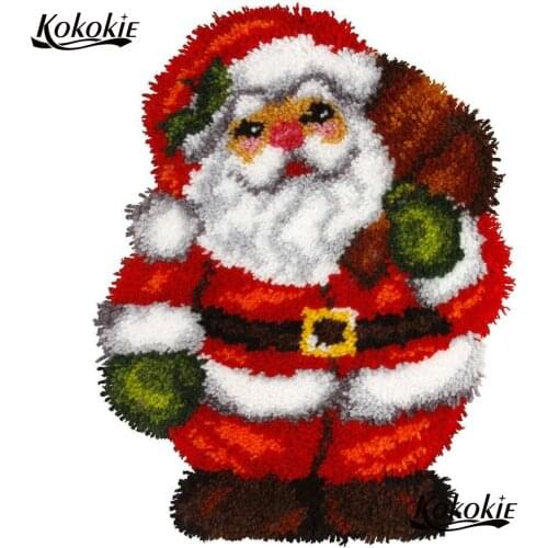 Diy latch hook kits rug tapestry kit 3d printed canvas Christmas santa decor crochet tapis needle for carpet Foamiran for crafts