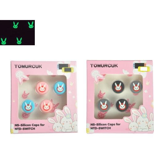 Cute Rabbit Cat Paw Glowing Thumb Stick Grip Cap Joystick Protective Cover for Nintend Switch NS Lite Joy-con Thumbstick Case
