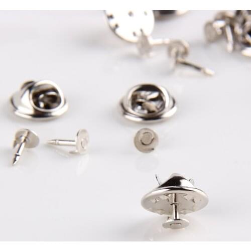 SUQI 50pcs 12mm Gold Color Copper Nail Tie Tack Lapel Pin Back Clutch Scatter Butterfly Clasp Squeeze Badge Holder DIY Jewelry