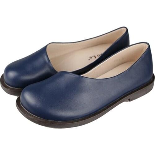 Women flats 2020 Summer women slipony genuine leather shoes Slip On Round Toe Breathble Comfortable Office & Career women shoes