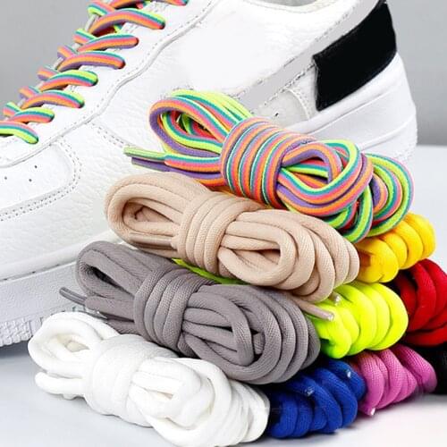 1Pair 140cm Round Solid Shoelaces High Quality polyester Shoes Lace Classic Round Shoelace Sneakers Boots Shoe Laces String