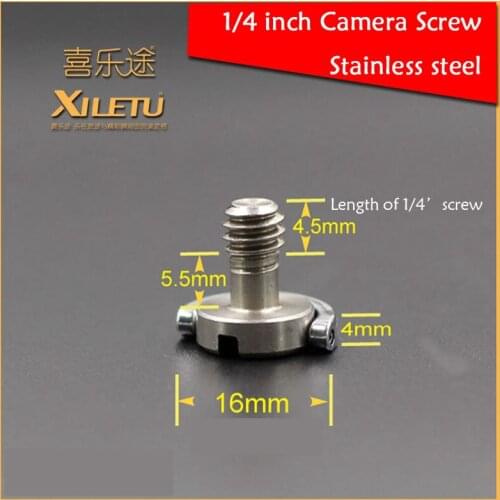 10pcs 1/4'-14 0.25inch Tripod Quick Release Plate Mount Stainless Steel D-Ring Screw for Digital Camera DSLR Manfrotto Gitzo