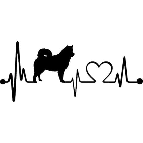 18*6.9CM Alaskan Malamute Heartbeat Dog Car Stickers Decals Fashion Car Accessories Suitcase sticker