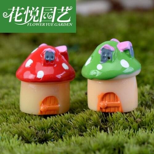 2 pcs moss micro-landscape swing piece mini-mushroom small house castle-making swing piece decoration