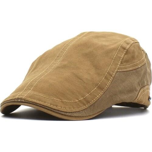 2021 Cotton Solid Newsboy Caps Flat Peaked Cap Outdoor Men and Women Painter Beret Hats 26