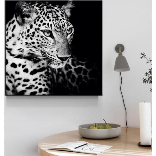 Watercolor Black Snow leopards Roar Oil Painting On Canvas Art Prints For Living Room Home Decoration