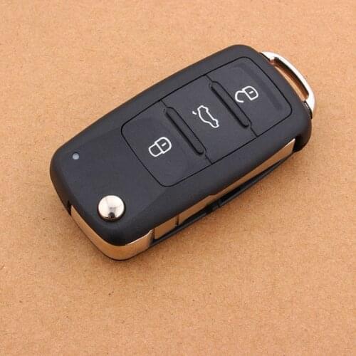 Car Flip Remote Folding Key Shell For Volkswagen A6L A4L Q7 Jetta Golf Passat 3 button Black Not OEM