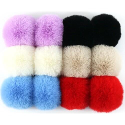 Big Pom Pom 8cm Fake Faux Fur Pompones Soft Fluffy Balls Solid Color Pompom For Women Handbag Phone Pendant Pompony Dekoracyjne