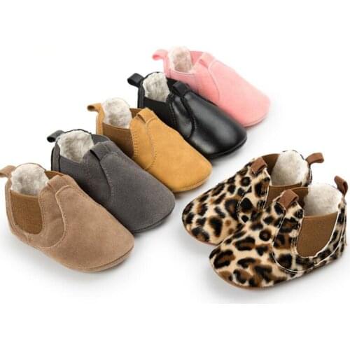 New Warm Plush Soft Non-slip Soled Winter Baby Shoes Soft Leather Ankle Boots for Boy Girl Newborn Toddler Shoes First Walkers