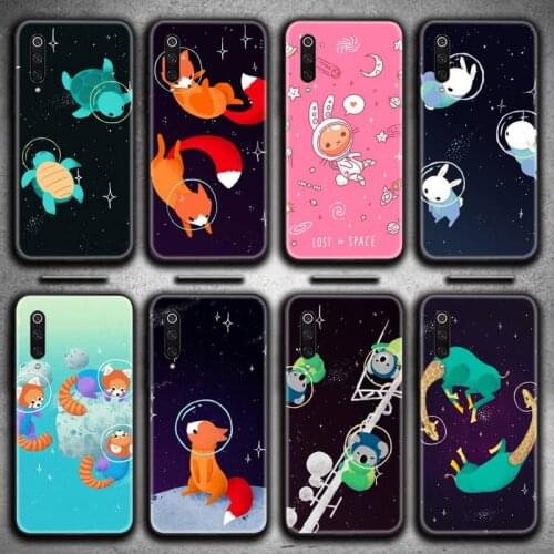 Cute Space Fox Cartoon animal Phone Case for Xiaomi Mi Note 10 Lite Mi 9T Pro xiaomi 10 10 CC9 Pro