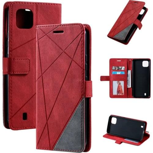 Realme C20 2021 Flip Case Leather Business Wallet Skin for OPPO Realme C20 Case 360 Protect Book Cover on Realmi C 20 Shockproof