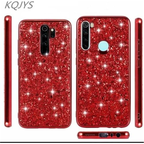 KQJYS Luxury Crystal Glitter Back Cover for Redmi Note 8 7 Flash Case Back Cover Fashion flash Diamond Back Cover for Note 5 Pro