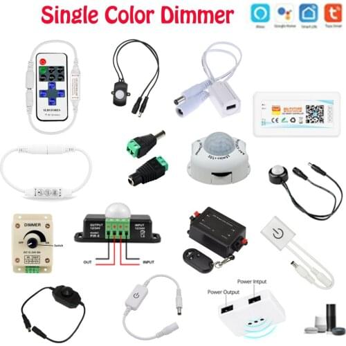 DC12-24V Whirl /Touch/ PIR Human Motion Sensor Switch controller RF Wireless Brightness Remote Dimmer for Single Color LED Strip